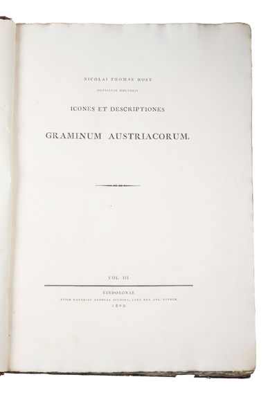 Icones et Descriptiones Graminum Austriacorum. Vol. 1-3 (of 4). - [THE MOST MAGNIFENT WORK ON GRASSES EVER PRODUCED] (photo 9)