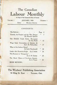 image of THE CANADIAN LABOUR MONTHLY. An Organ of the Communist Party of Canada. Volume 1, Number 1, January, 1928.