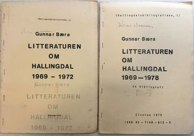 Litteraturen om Hallingdal I-II. 1969-1978. En…