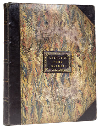 'sketches from Nature" Title on front cover, with "I" on spine of a Book of Drawings: 59 Drawings mounted on 72 pages, some missing