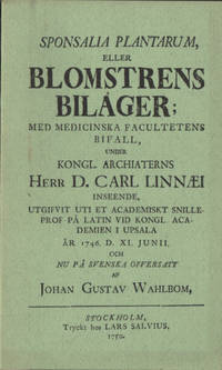 SPONSALIA PLANTARUM ELLER BLOMSTRENS BILÄGER.
