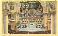 Interior, Memorial Church, Stanford University, Palo Alto, California unused linen Postcard