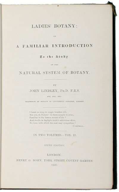 Ladies' Botany: or a Familiar Introduction To the Study of the Natural System of Botany. Sixth ed. 2 vols. (photo 2)