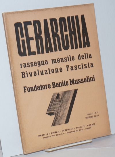 Gerarchia: rassegna mensile della rivoluzione fascista. Anno XV, No. 9 (Settembre 1935)