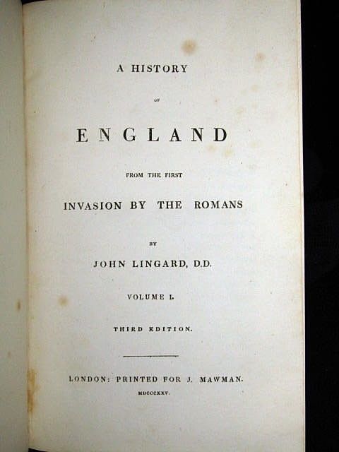 Histoire D'Angleterre Par Lingard – 6 Tomes Reliés (1825-1829) – Édition Originale En Français