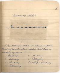 Sampler Book with Twelve (12) Hand-sewn Examples of Stitching by Young Sewing Student Catherine T. Flynn