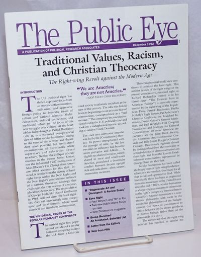 Cambridge: Political Research Associates, 1992. 11p., stapled wraps, 8.5 x 11 inches, 