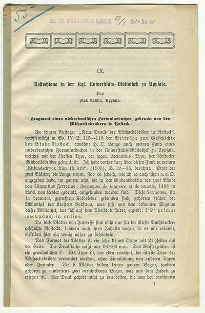 Rostochiana in der Kgl. Universitäts-Bibliothek…