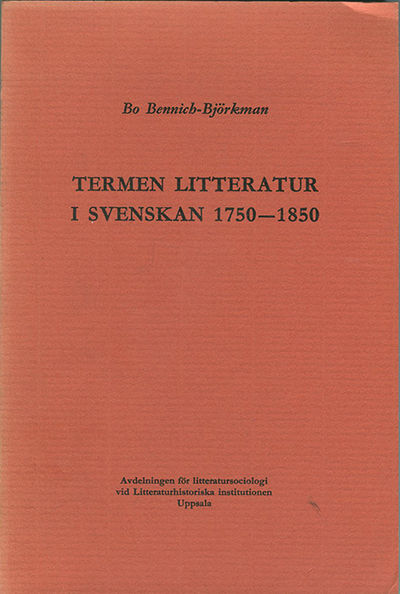 Termen litteratur i svenskan 1750-1850.