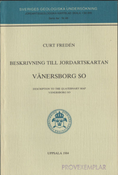 BESKRIVNING TILL JORDARTSKARTAN VÄNERSBORG SO.