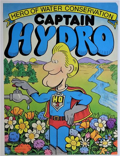 ( Social Action, Education - Original Poster )  Captain Hydro Hero of Water Conservation