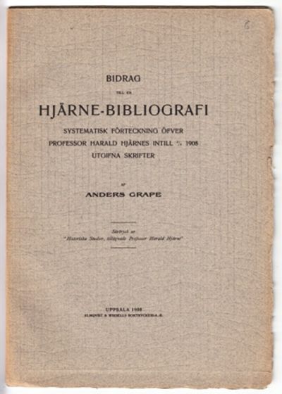 Bidrag till en Hjärne-bibliografi. Systematisk…