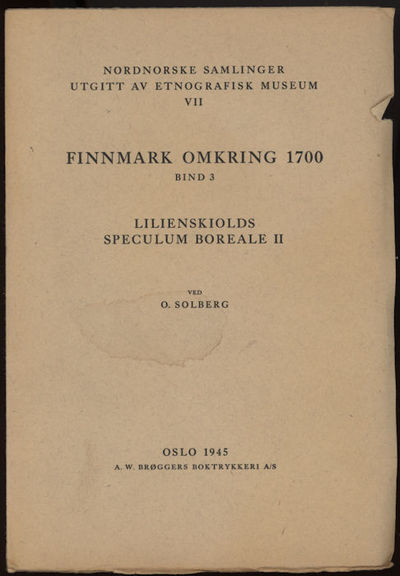 Finnmark omkring 1700. Bind 3.. Lilienskilods…