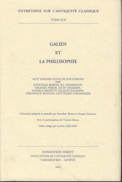 Galien et la philosophie. Huit exposés suivis de…