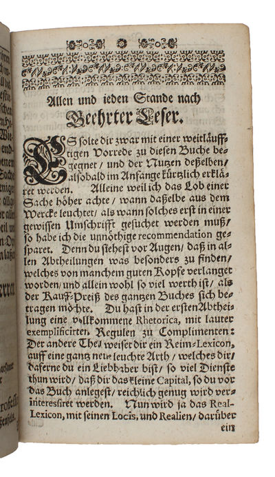 Uber-Reicher Schatz-Meister aller Hohen, Standes und Bürgerlichen Freud- und Leid-Complimente (...). (photo 4)