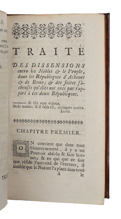 Traité des dissensions entre les nobles et le peuple dans les Républiques d'Athênes & de Rome, &c. L'Art de ramper en poésie, et L'Art du mensonge politique. Traduits de l'anglois. (photo 3)