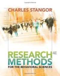 Research Methods for the Behavioral Sciences (PSY 200 (300) Quantitative Methods in Psychology)