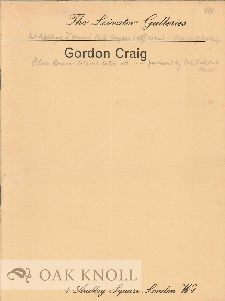 CATALOGUE OF AN EXHIBITION OF DESIGNS BY GORDON CR