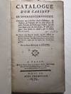 Catalogue d’un Cabinet de diverses Curiosités… (27 November 1752 and following days)