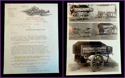 Letter and Photographs of the Indianapolis Switch & Frog Co. Promoting Portable Electric Welder