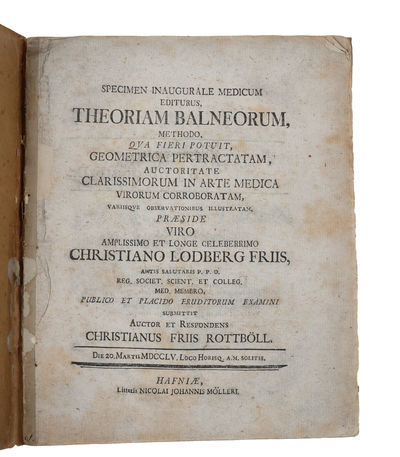 Specimen Inaugurale Medicum Editurus, Theoriam Balneorum, Methodo, Qua Fieri Potuit, Geometrica Pertractatam, Auctoritate Clarissimorum in Arte Medica Virorum Corroboratam, Variisque Observationibus Illustratam, Præside Viro Amplissimo et Longe Celebe... (photo 3)
