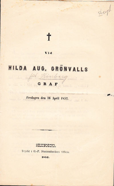 Vid Hilda Aug. Grönvalls graf fredagen den 16…