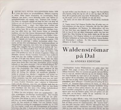 Waldenströmar på Dal [= rubrik].