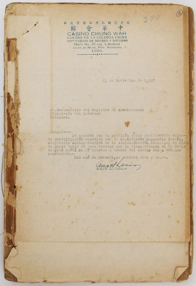 [Lengthy Manuscript and Typed Document Record of the Formation and Operation of a Chinese Gambling Society in Cuba]