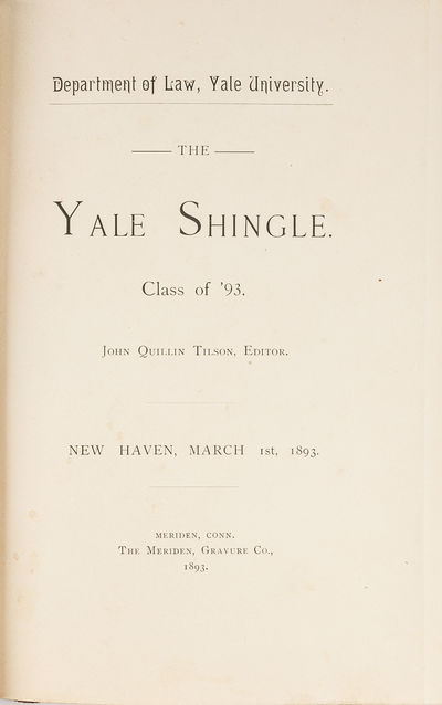 The Yale Shingle. Class of '93. Yale Law School Yearbook