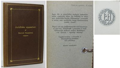 Juridiska uppsatser (Pärmtitel). I. Äger, där ej…