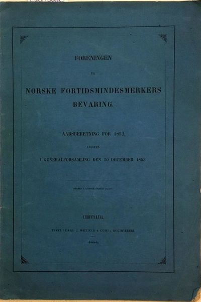 Aarsberetning for 1853, afgiven i…