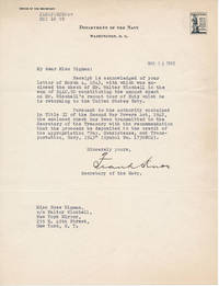 Typed Letter Signed by Frank (1877-1944) KNOX - Signed - from Main Street Fine Books & Manuscripts, ABAA (SKU: 43817)