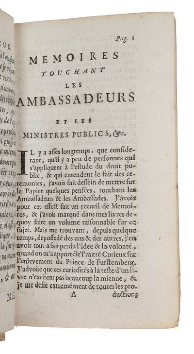 Memoires touchant les ambassadeurs, et les ministres publics (+) Reflexions sur les Memoires pour les ambassadeurs, et response au ministre prisonnier. (photo 3)
