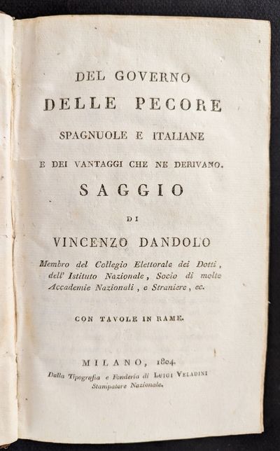 Milano: Tipografia e Fonderia di Luigi Veladini, 1804. 8vo.? 210 x 130 mm., .? Illustrated with 3 ...