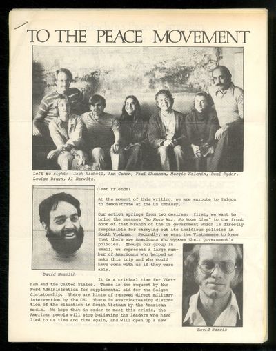 [Cover Title]: To the Peace Movement