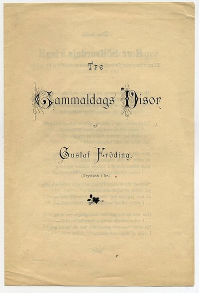 Tre gammaldags visor. (Tryckta i år.).