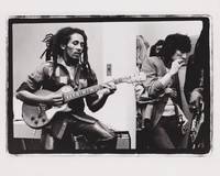 Original photograph of Bob Marley and Ron Wood backstage in 1979