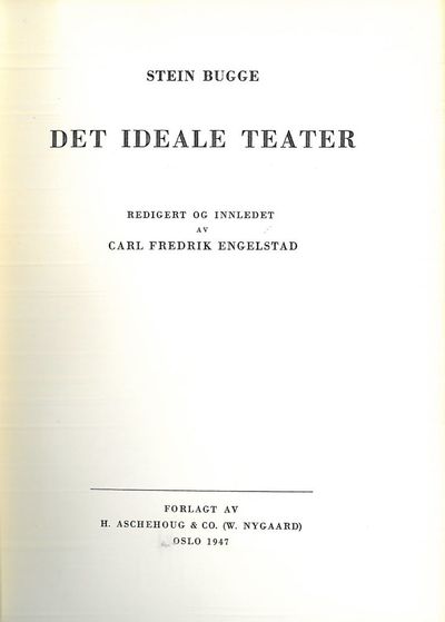 Det ideale teater. Redigert og innledet av Carl…