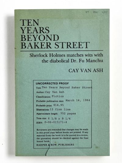 New York: Harper & Row, 1984. Very good.. Advance uncorrected proof of this Sherlockian pastiche fea...