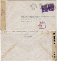 [A WIFE SENDS MAIL TO HER CIVILAN HUSBAND WHO AFTER BEING SHOT IN THE BACK AND PARALYZED DURING THE INVASION OF GUAM WAS IMPRISONED IN A JAPANESE POW CAMP]; Mail sent to Mr. Frank Perry at a Japanese prison camp by his wife in San Francisco by Florence Perry to Frank Perry - 1945