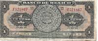 image of Mexico 1 Peso Banknote (1948) - VG to FINE CONDITION