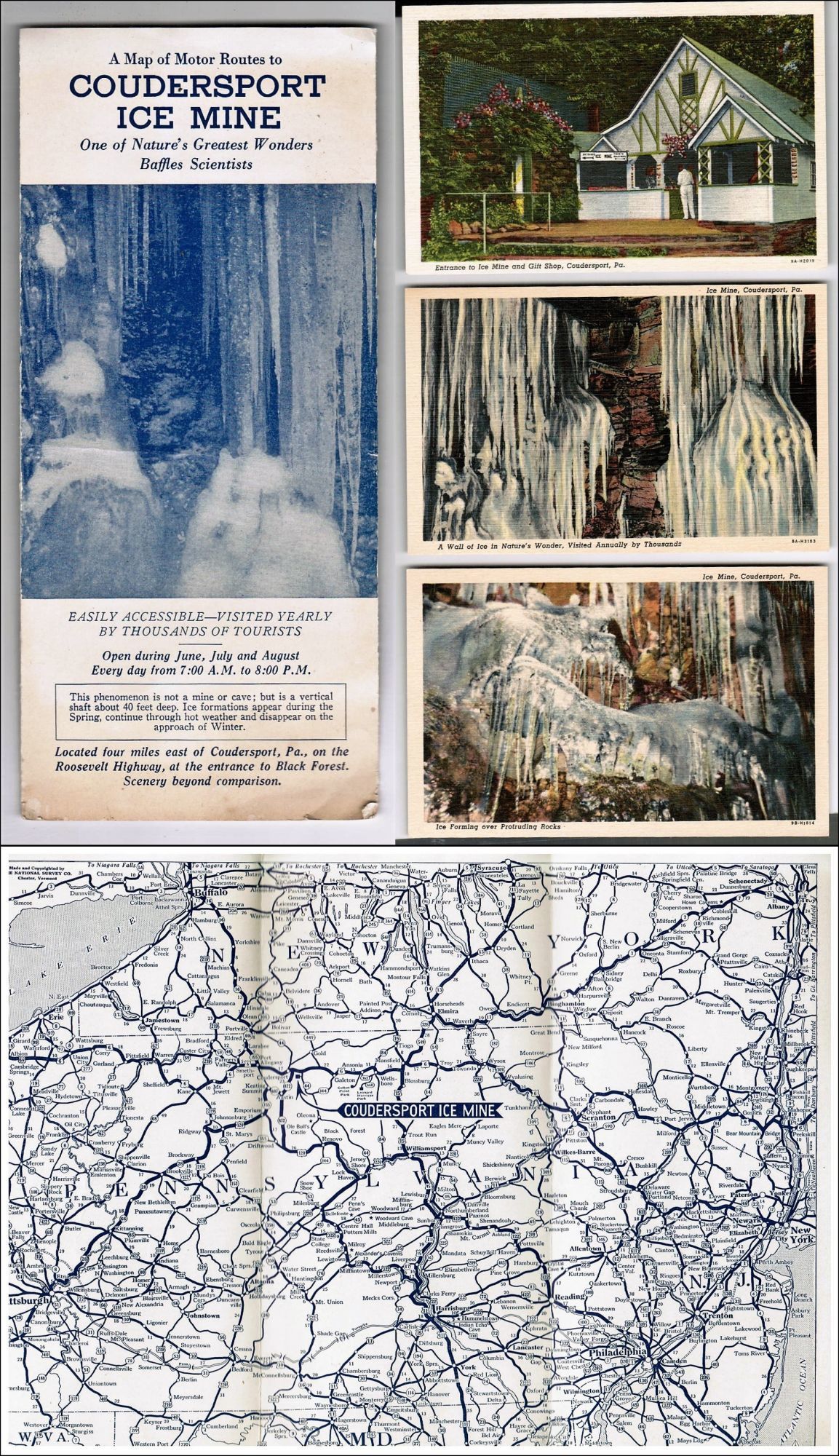 A Map of Motor Routes to Coudersport Ice Mine by [Unknown Author] 0