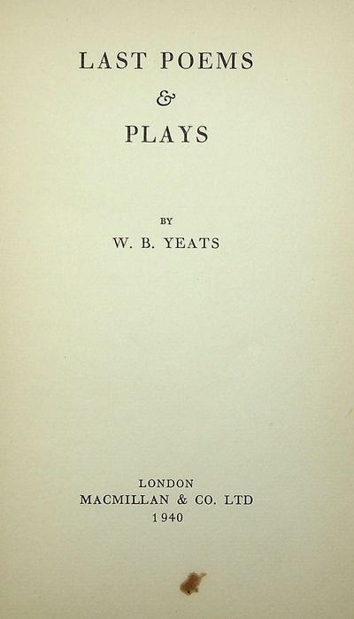 LAST POEMS AND PLAYS