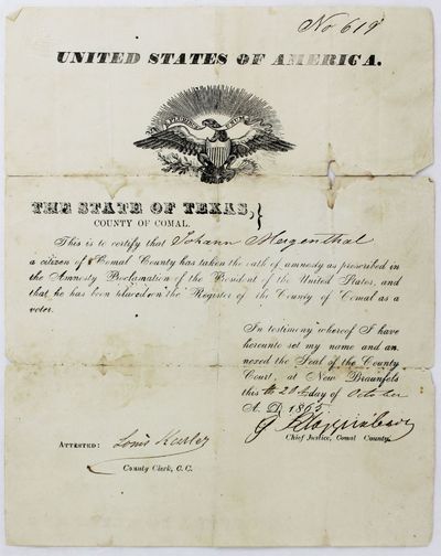 [Texas Amnesty Oath Taken by Johann...