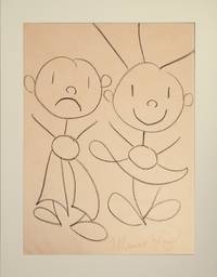 Original signed drawing of two children from Fair Play