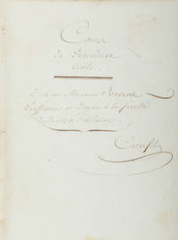 Course de Procedure Civile Dicte par Monsieur Jouvent, Professeur.. by Barthelemy Manuscript; Jouvent - 1810 - from The Lawbook Exchange Ltd (SKU: 71644)