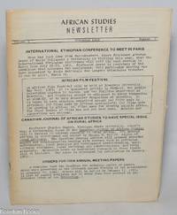 African Studies Newsletter; vol. 1, no. 7 (December 1968)