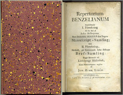 Repertorium Benzelianum innehållande I.…