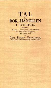 Tal om bok-handelen i Sverige.
