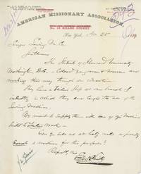 1870 Letter from Rev. Edward P. Smith to the Singer Sewing Company Requesting a Sewing Machine for Howard University Students
